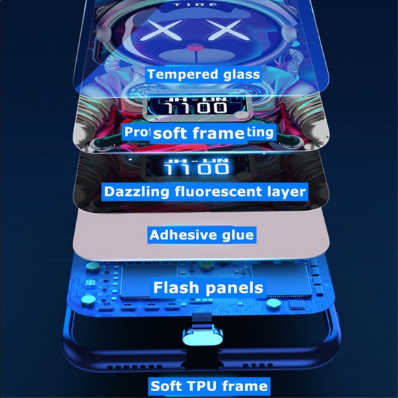 LED Smart Luxury iPhone 13 Series Tempered Glass Cases - Trip To The Moon Design - Picture 3 of 6